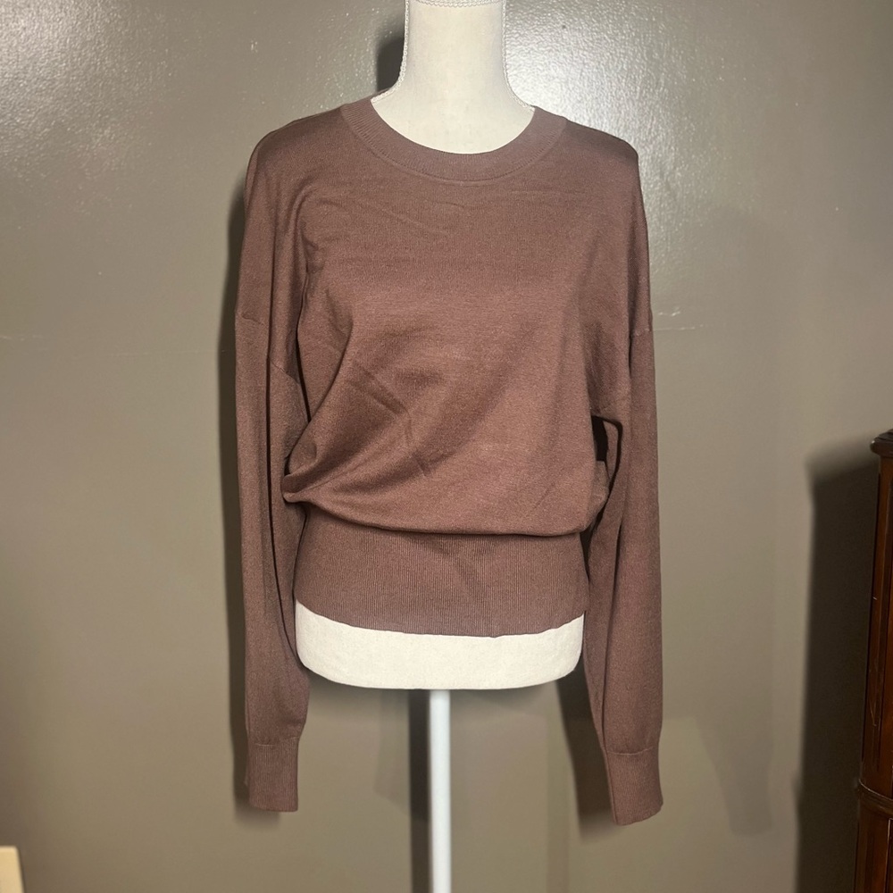 Fringe Sleeve Crew Neck Sweater